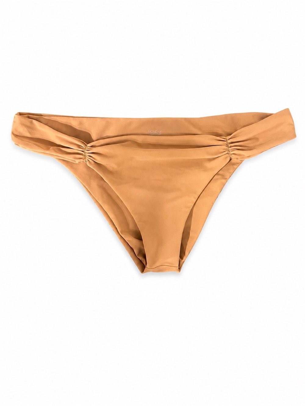 Monday Swimwear Tan Bikini Bottom Ruched Sides size V